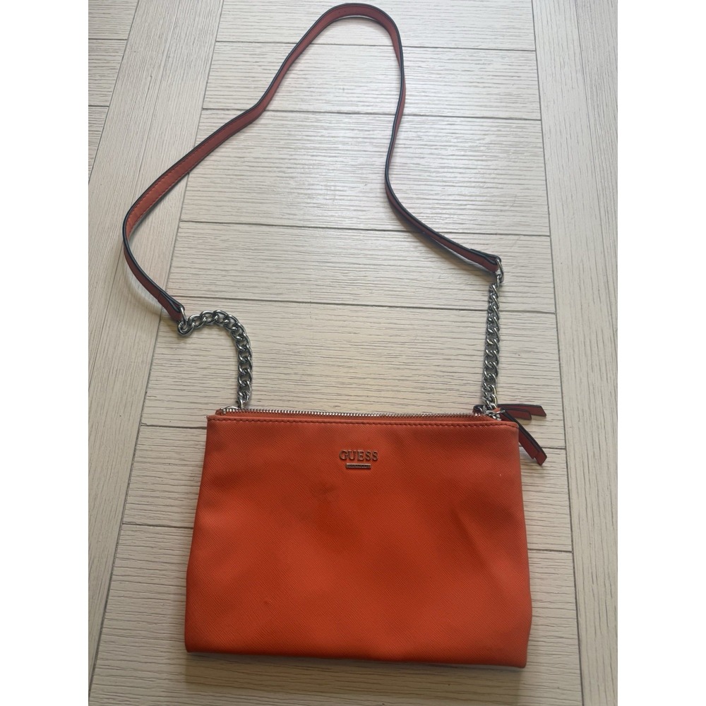GUESS Kalei Mini Double Zip Women's Crossbody Saffron Bag. 9"x7"‎ W/ 21" Drop